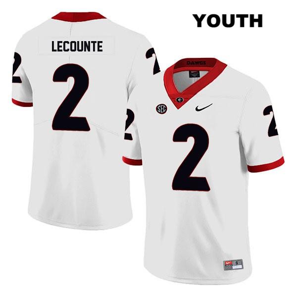 Georgia Bulldogs Youth Richard LeCounte #2 NCAA Legend Authentic White Nike Stitched College Football Jersey PFW3356OD
